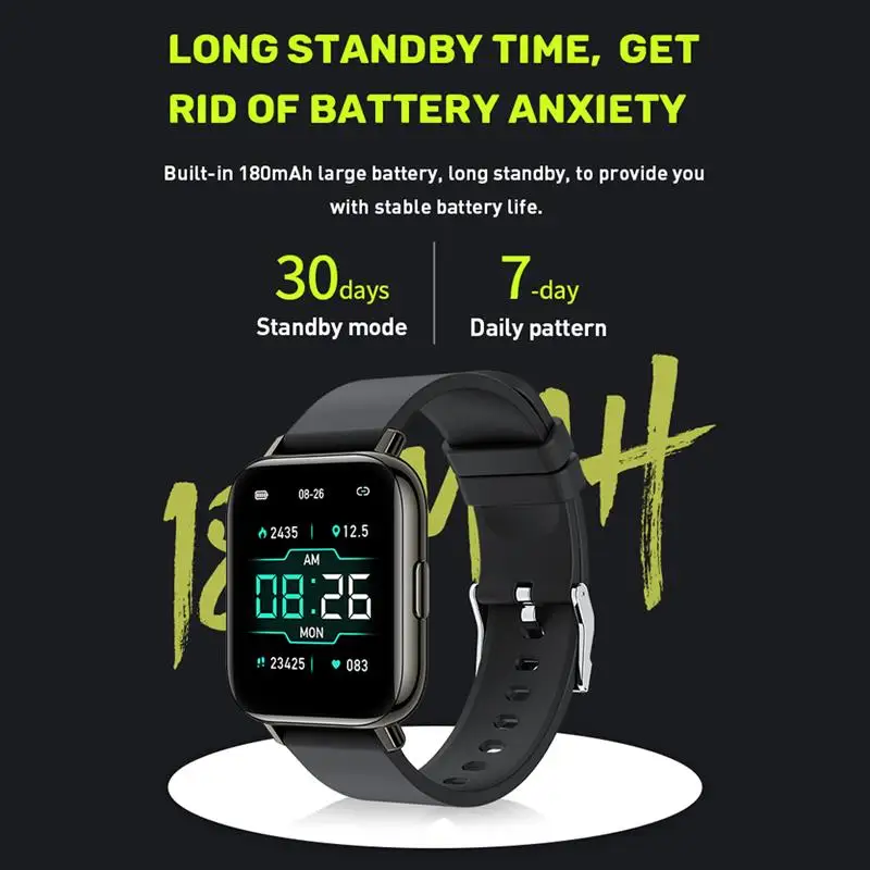 

Rogbid 2S Smart Watch 1.65 inch HD Touch Screen Fitness Tracker Waterproof Heart Rate Blood Pressure Monitor For IOS Android