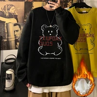 printed bear mens harajuku couple hoodie autumn and spring plus velvet padded hoodie casual sweatshirt mens oversize s 5xl
