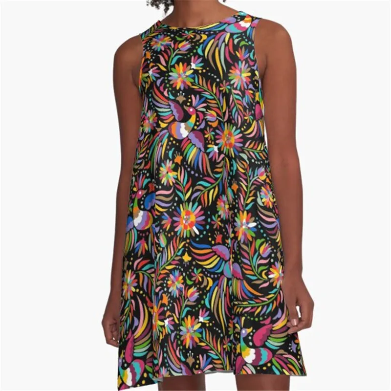 

Fashion Women summer dresses Mid Modern Crescent Printed A-Line Boho Dress for women harajuku Sexy ladies mini short beach dress