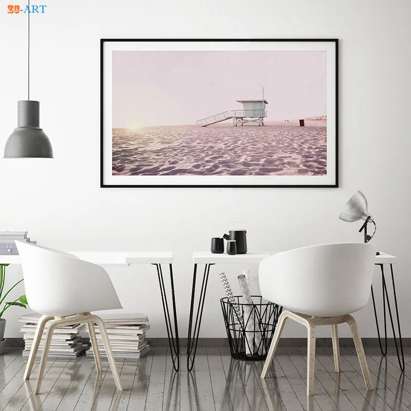 Пляжный плакат океан холст настенное искусство закат печать живопись
