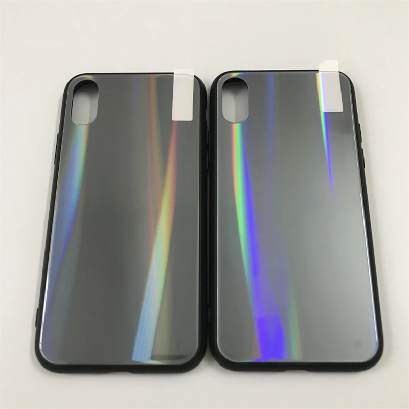 

UV Laser Printing Aurora Acrylic TPU Case For iPhone X Xs Xr XS 11 12 Pro 6s 7 8 Plus X Xr Xs Max Cover Customized 10pcs
