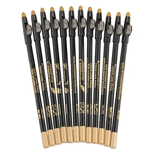 12x черные губы брови подводка для глаз карандаши + точилка макияж| |