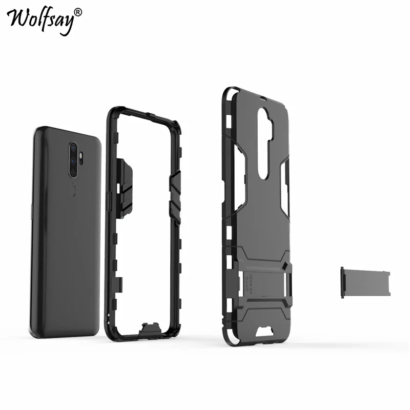 wolfsay for cover oppo a11x case 6 5 shockproof hybrid stand silicone armor back case for oppo a11x phone cover for oppo a11 x free global shipping
