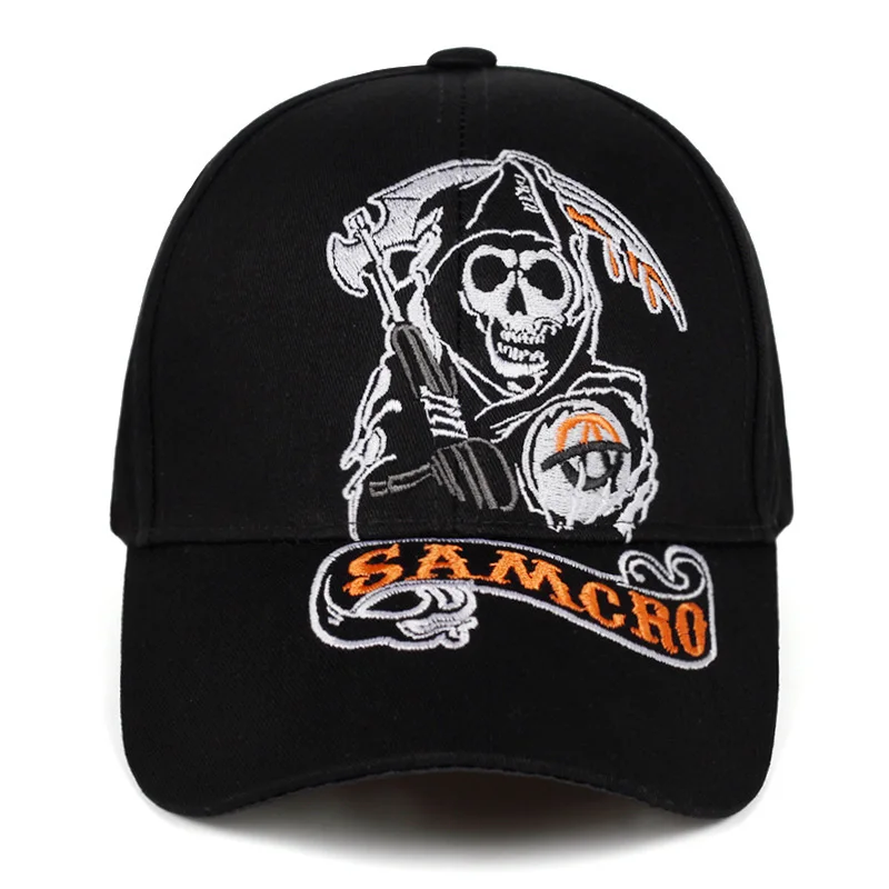 Бейсболка унисекс SOA Sons of Anarchy Кепка-снепбек с вышивкой черепа для мужчин и женщин