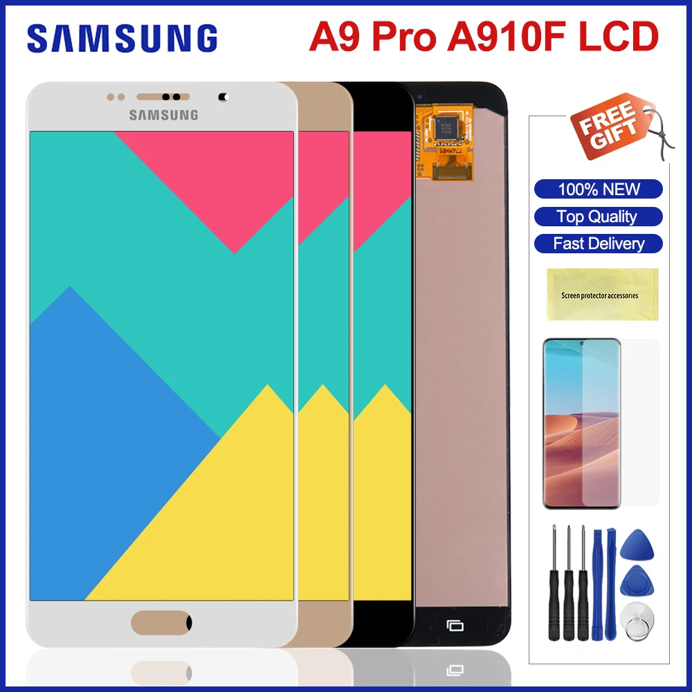 

6.0" Original Lcd For Samsung Galaxy A9 Pro 2016 A910 LCD Display Touch Screen Digitizer Replacement For Samsung A910 A9100 Lcds