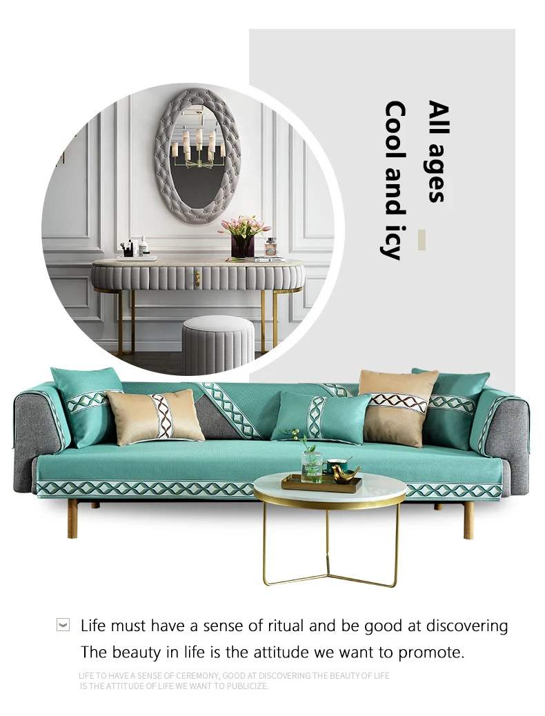 

1Pcs Waterproof Sofa Cushion Four Season Universal Cool Breathable non-slip Couch Slipcover for Home Living Room Sofa Seat Cover