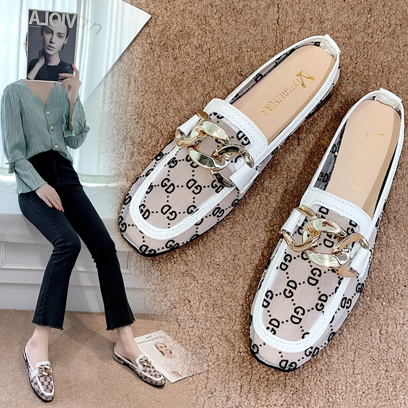 

2021 New Summer Casual Breathable Flat Female Sandals Soft Bottom Mesh Female Slippers