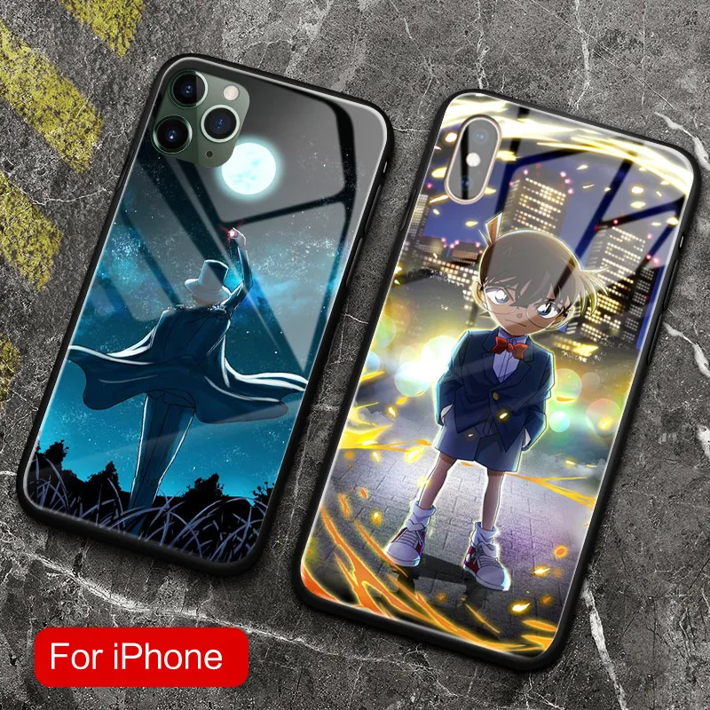 Чехол для телефона Detective Conan Jimmy Kudo из мягкого силикона и стекла iPhone SE 6 6s 7 8 Plus X XR XS 11