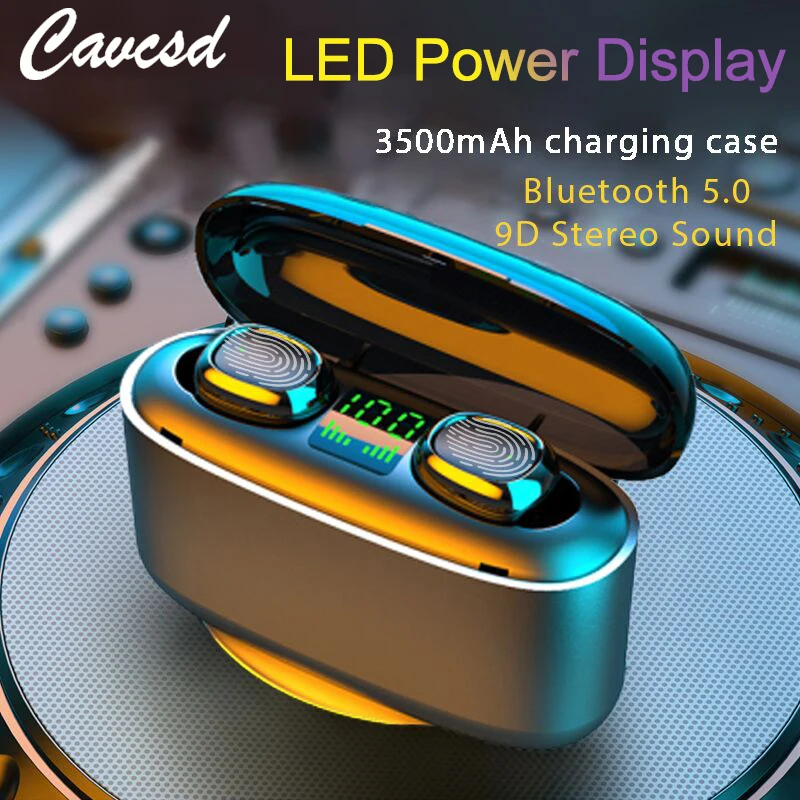 CAVCSD G5S наушники-вкладыши TWS с 3500 мАч светодиодный Bluetooth Беспроводной наушники