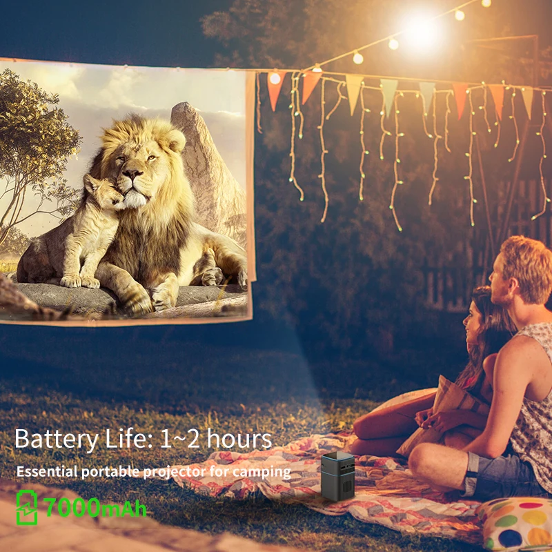 Touyinger D042 7000 мАч аккумулятор DLP портативный проектор Android Mini Beamer 4K светодиодный 5G WiFi