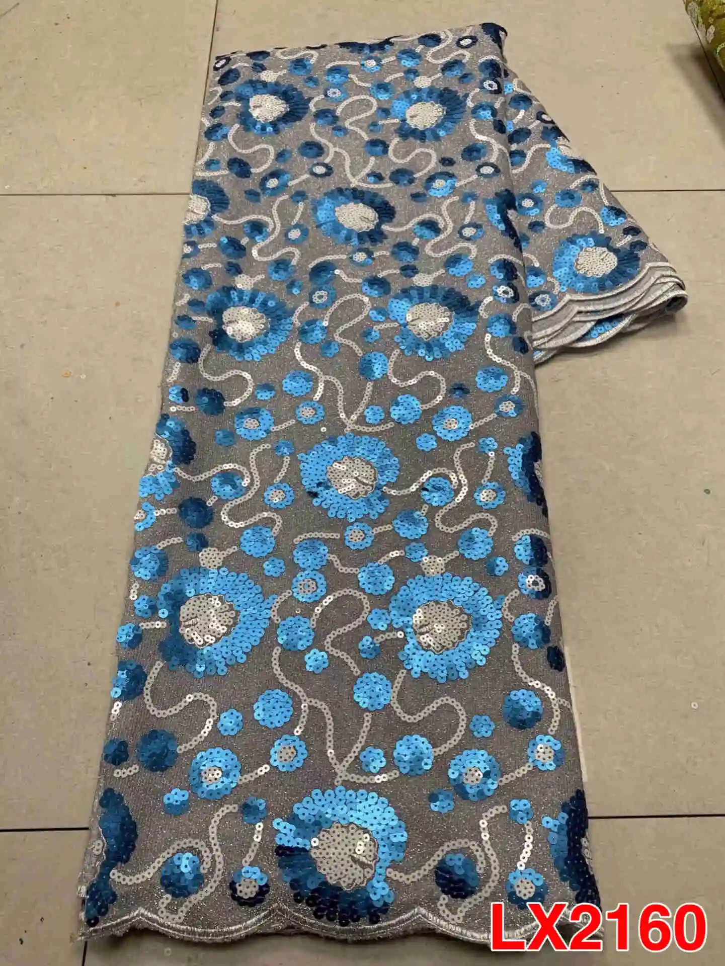 Новый Нигерии Sequinse кружевной ткани в африканском стиле Тюлевая ткань из хлопка