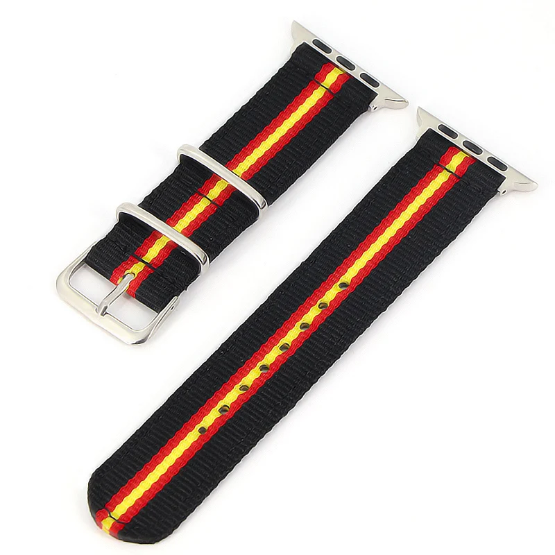 Nato Nylon Watchband for iWatch 4 3 2 1 for Apple Watch Band 38mm 40mm Watch Strap 42mm 44mm Rainbow Wrist Bracelet