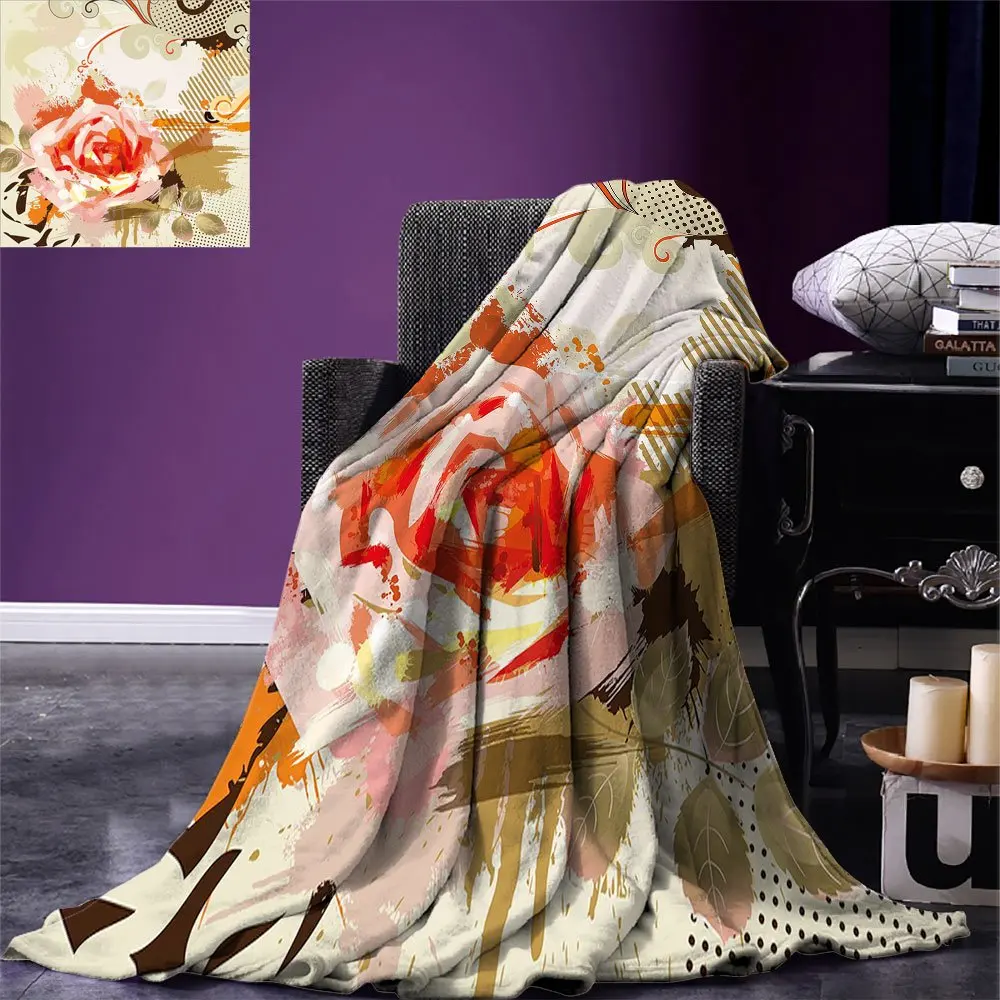 Теплое одеяло в виде Розы абстрактная художественная композиция с большими