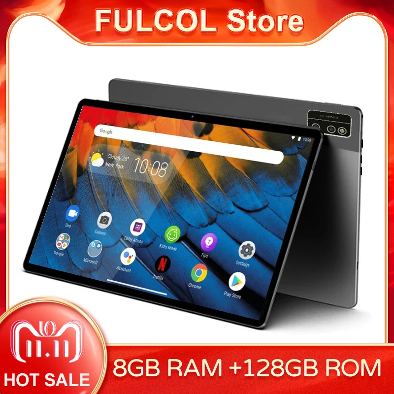 

FULCOL P30 10.1 Inch Android 10.0 Tablet PC MTK Octa Core 8GB RAM 128G ROM Tablet 4G LTE 13.0/5.0MP GPS Gaming Office PAD Gifts