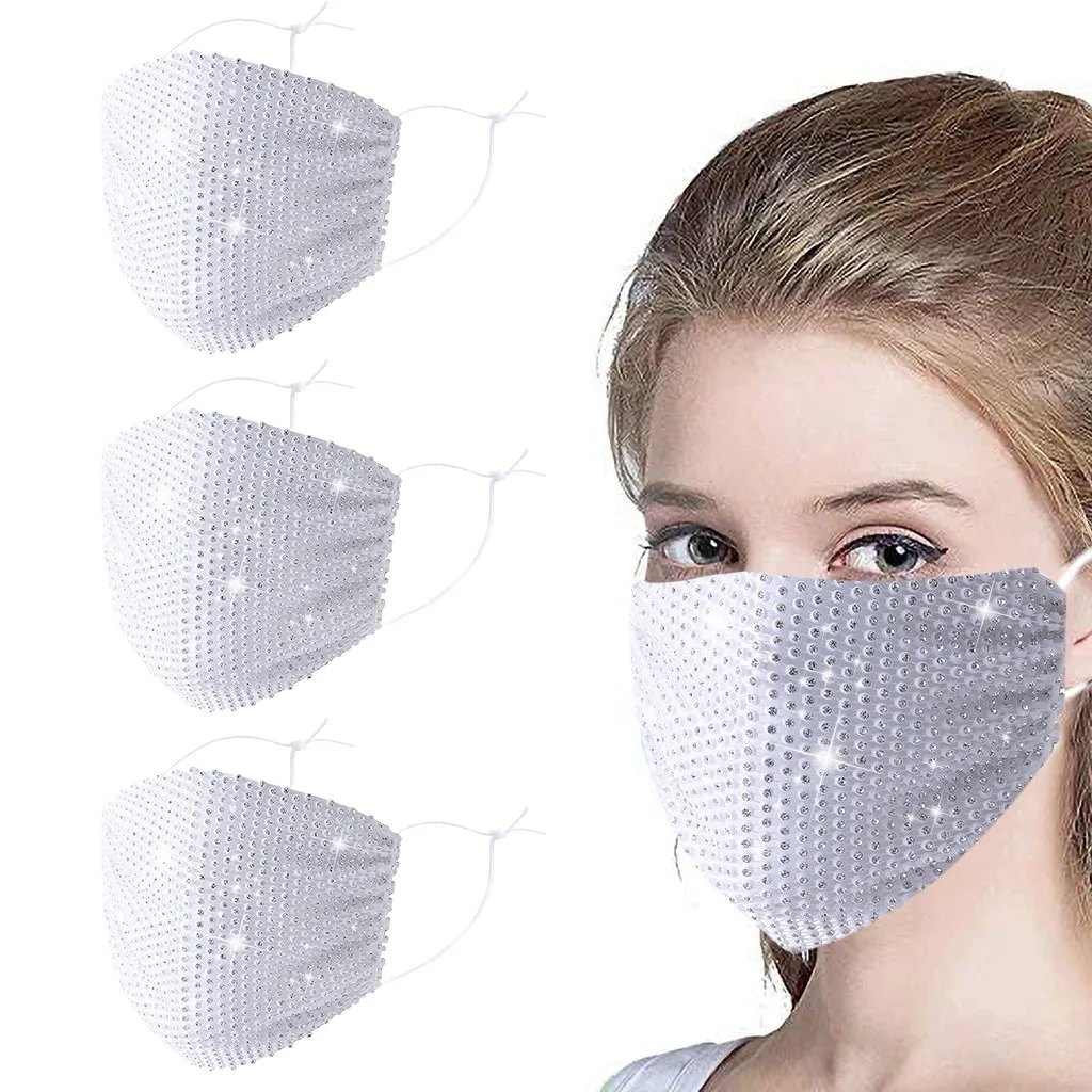 

3PCS Unisex protection Masks Adults Diamonds dustproof Reusable Face Mask Male Female Outdoor Sports Mouth Mask 2020 Mascarillas