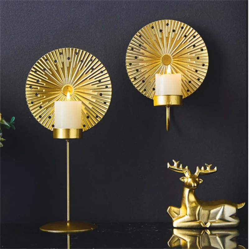 

Nordic Decoration Candlestick Home Decoration Creativity Wall-Mounted Miniature Model Candle Holder Ornaments Metal Crafts