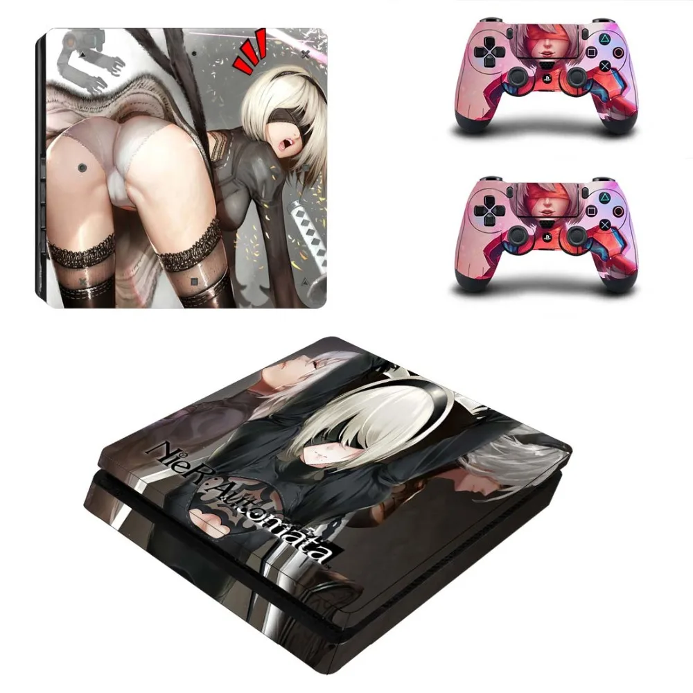 NieR Automata полное покрытие лицевые панели PS4 тонкая кожа Виниловая наклейка, стикер для консоли Playstation 4 и контроллеров PS4 Slim Skin