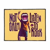 not calm listem to rock vintage metal music art stickers rock hip hop reggae poster banners flags tapestry bar cafe wall decor