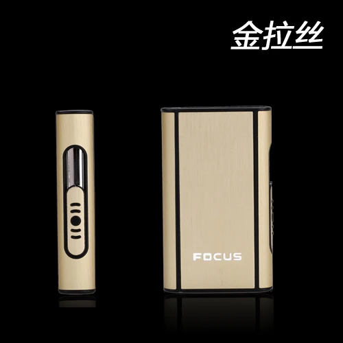 Чехол для сигарет Isqueiro USB Mecheros a Prueba De Viento сигарета с гаджеты encendedor Para Los Hombres электронная зажигалка - Цвет: gold