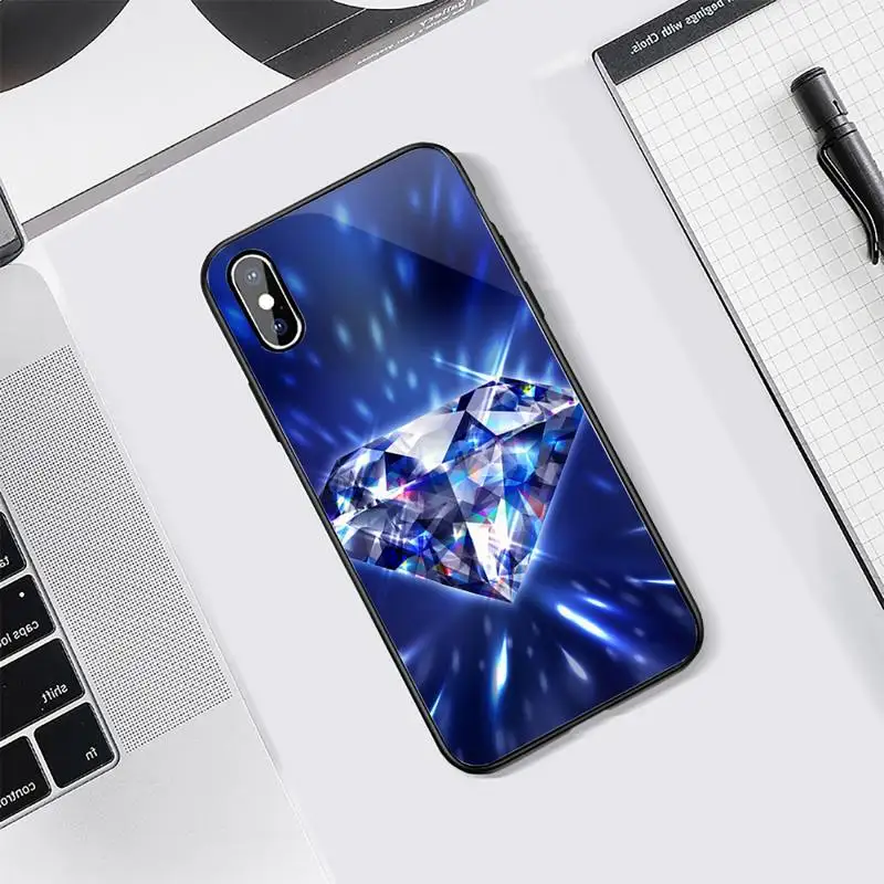 

Crystal Cool Diamond Phone Cases Tempered glass For iphone 5C 6 6S 7 8 plus X XS XR 11 PRO MAX