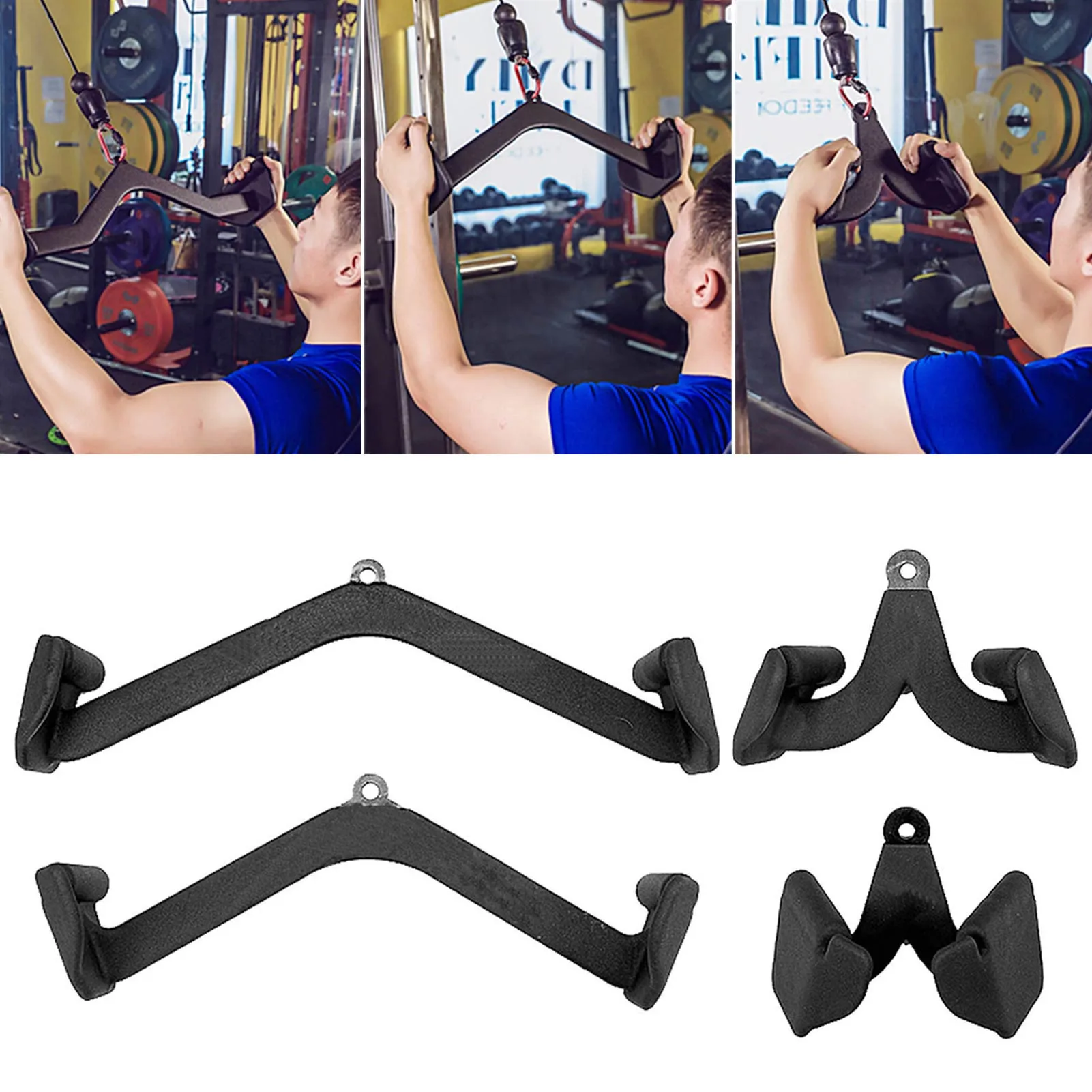 Gym High Pull-down Handle Durable Non-slip Pull Back Pull Down Sitting Posture Rowing Low Pull To Grip Back Blaster Bar ​Handle