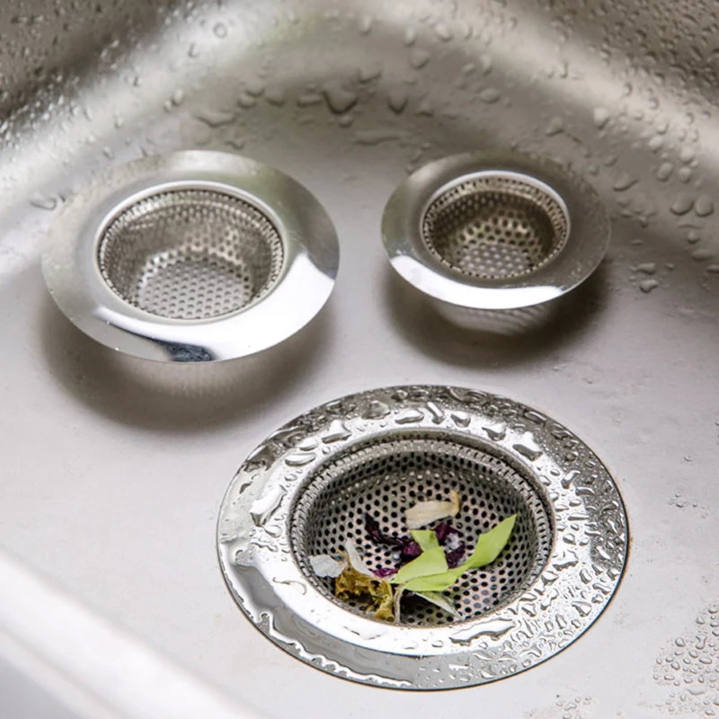 

Newly 3Pcs Stainless Steel Bathtub Hair Catcher Stopper Shower Drain Hole Filter Trap Kitchen Metal Sink Strainer