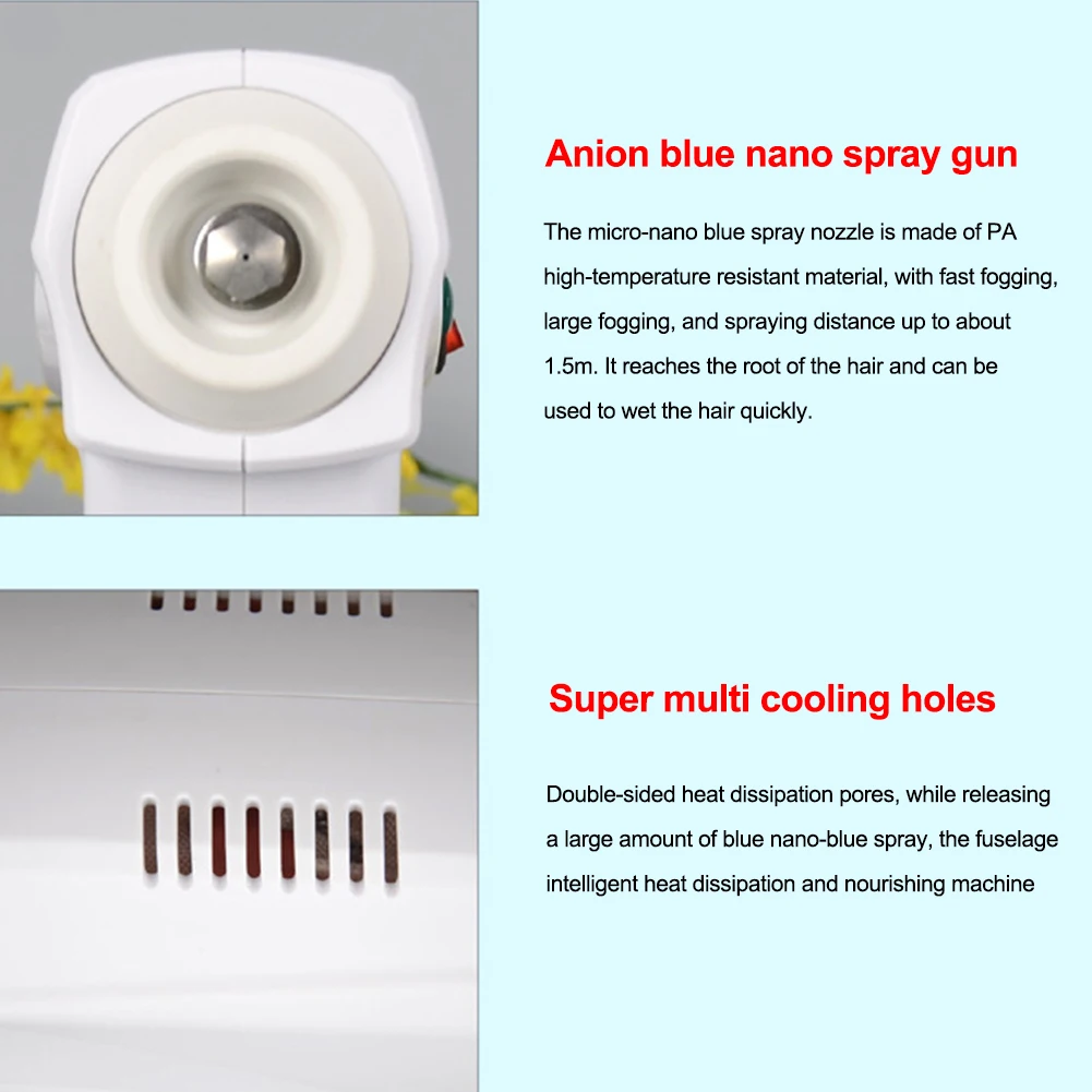 

1200W Disinfection Blue Light Nano Steam Gun Hair Spray Machine Handheld Atomization Disinfection Fog Machine 220V 110V