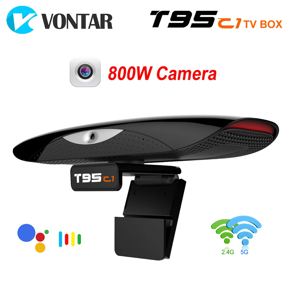 ТВ приставка VONTAR T95C1 2 ГБ 16 800 Вт с Пиксельной камерой Android 9 0 Смарт 4 & 5G Wifi 100 м