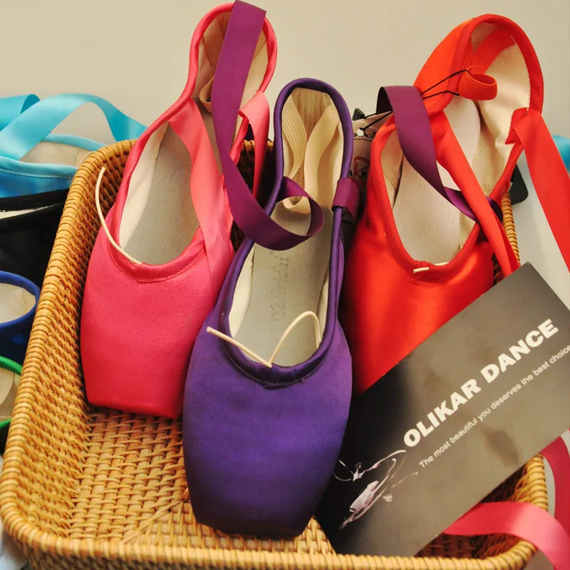 Новое поступление Яркие балетки Танцевальная обувь с носком Профессиональная