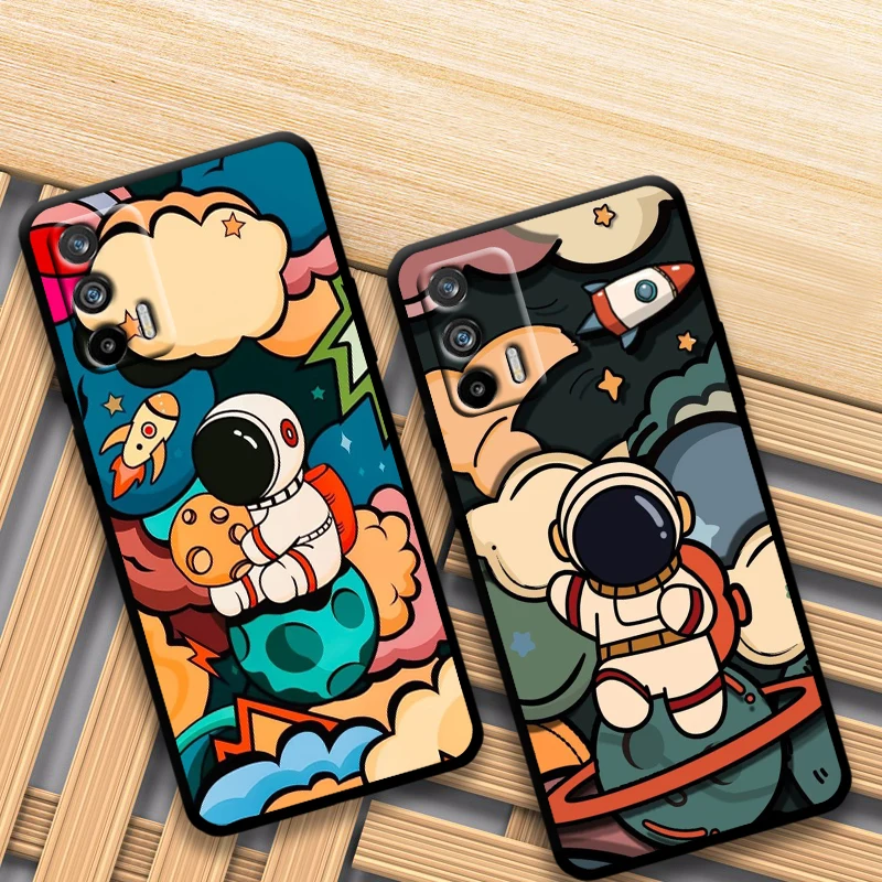 

Star Astronaut C Cute for OPPO Realme GT Neo Master Edition 8 7 Pro C21S Narzo 30 5G Fundas Soft Black Phone Case Coque