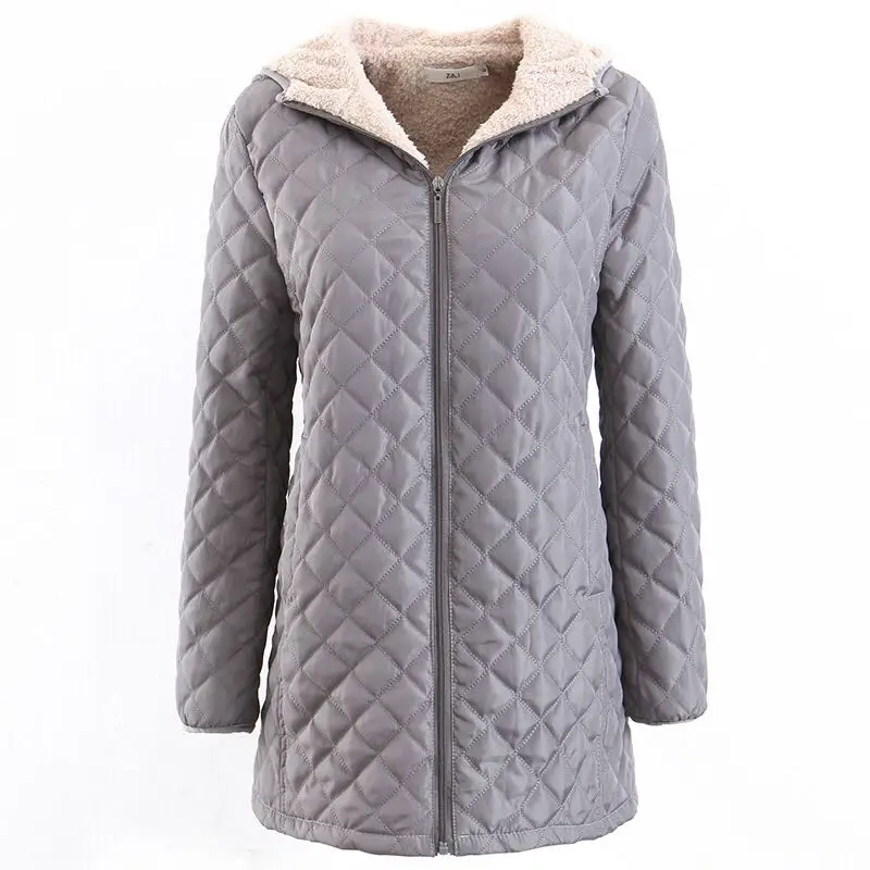 Gray-Long-WWM1711 HEE GRAND/ флокированные парки, базовые куртки, 3XL, женские зимние меховые пальто с капюшоном, хлопковая Осенняя Свободная верхняя одежда с карманами, WWM1696 - Цвет: Gray-Long-WWM1711