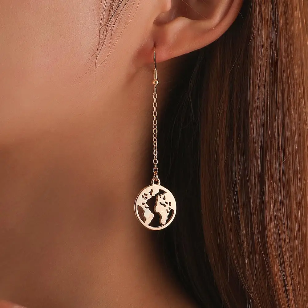 

Fashion Dangle Drop Korean butterfly Earrings For Women Geometric Round shell Heart moon Gold Earring Wedding Women's earrings