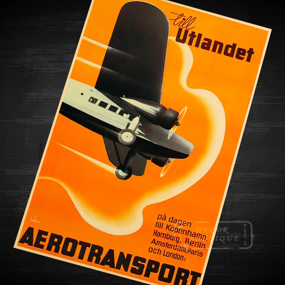 AB Aerotransport (ABA) шведские авиаперевозок Винтаж ретро декоративная крафт бумага