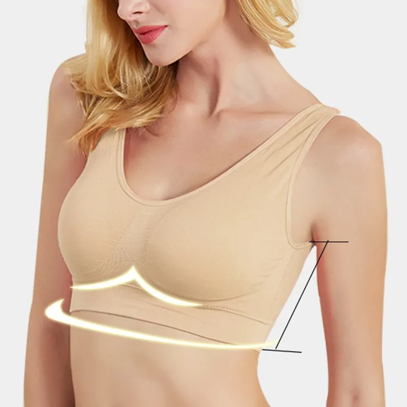 Двухслойный спортивный бюстгальтер большого размера тонкий Не оставляющий
