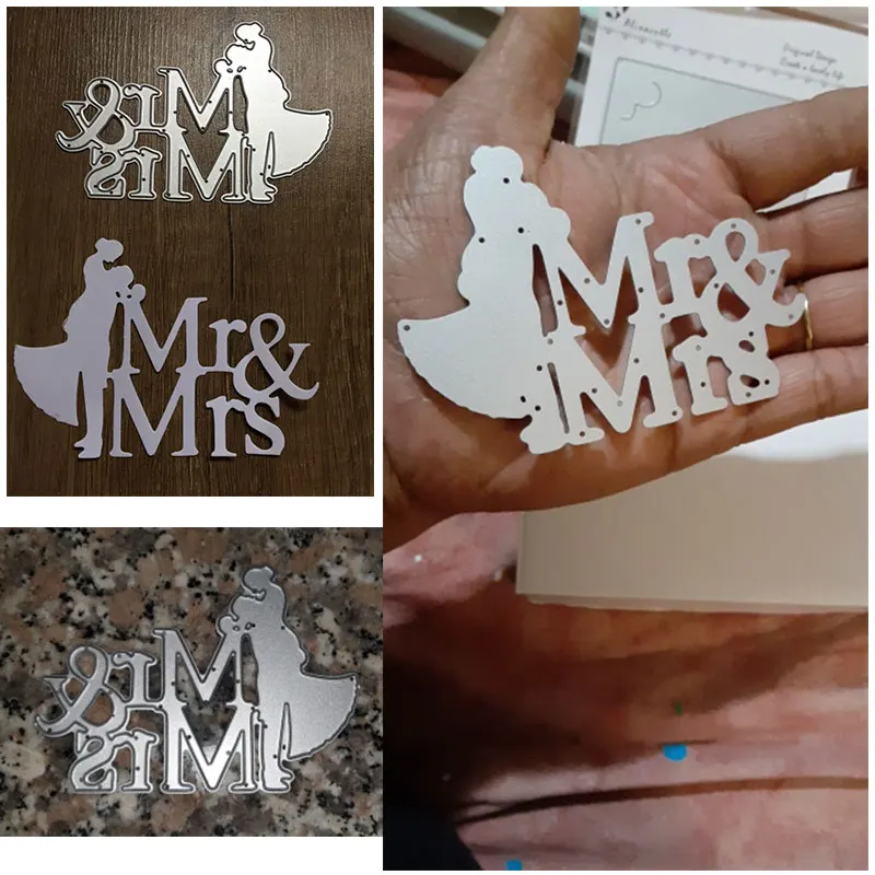 ForeWan металлические режущие штампы жениха невесты рамка свадебные приглашения