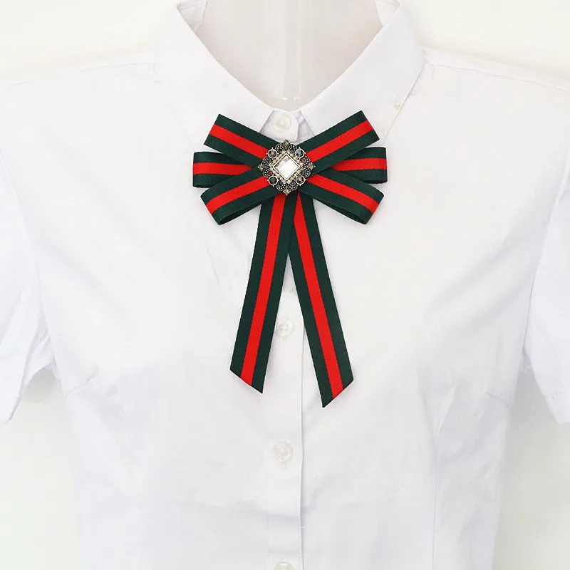 Новый бант Кристалл женские Броши Булавки холст ткань галстук корсаж брошь для