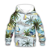 tropical plant ship 3d printed hoodies family suit tshirt zipper pullover kids suit sweatshirt tracksuitpant shorts