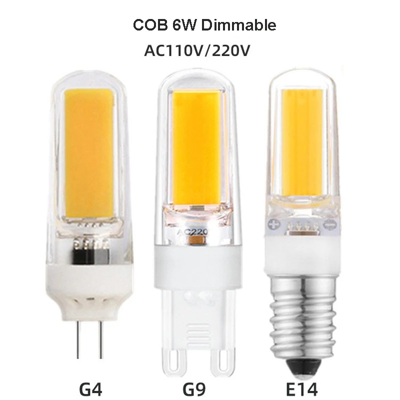 

50pcs AC110V 220V LED G4 G9 E14 4W Dimmable Bulb G4 G9 LED Ceilling Lamp COB Spotlight Chandelier Replace Halogen Lamps 4000K