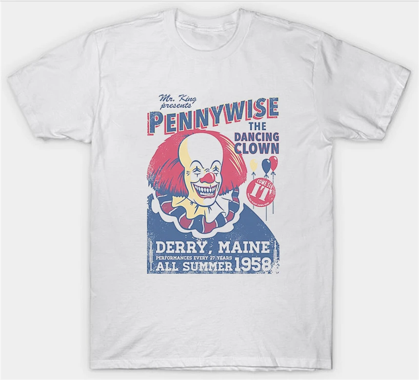 Танцевальная футболка клоуна Pennywise It фильм ретро винтажный ужас культ оптовая