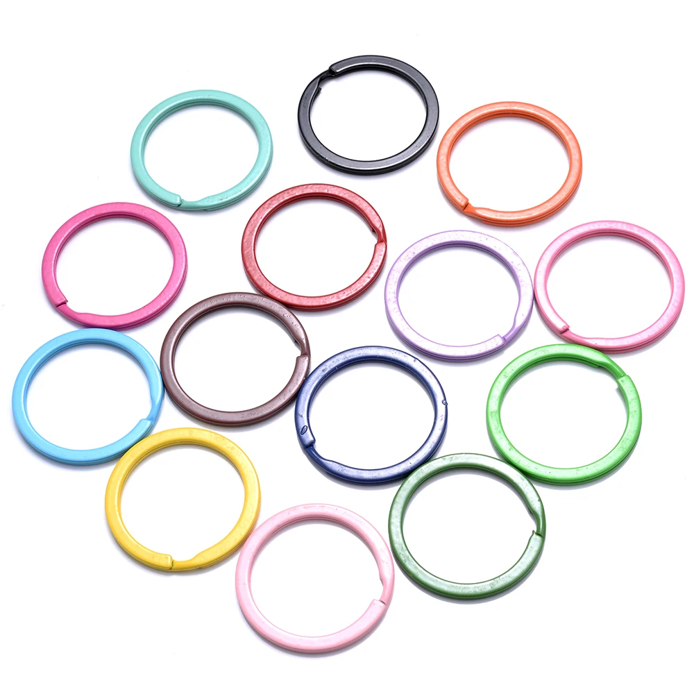 Фото 10 шт./лот позолоченные кольца для ключей из сплава многоцветные круглые сделай