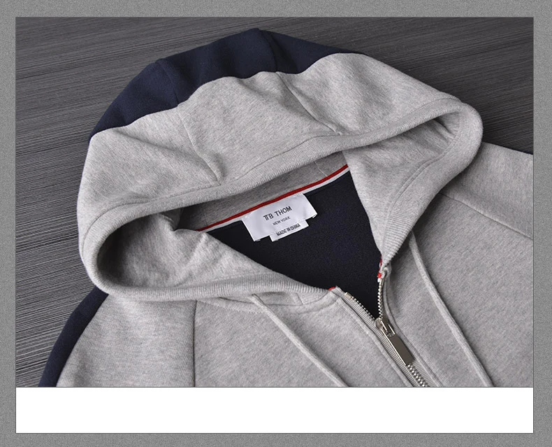 

2021 Fashion TB Brand hooded Men Sweatshirts Hoodies Male Casual Sportswear Coat Contrast Color Personality Mens Clothing