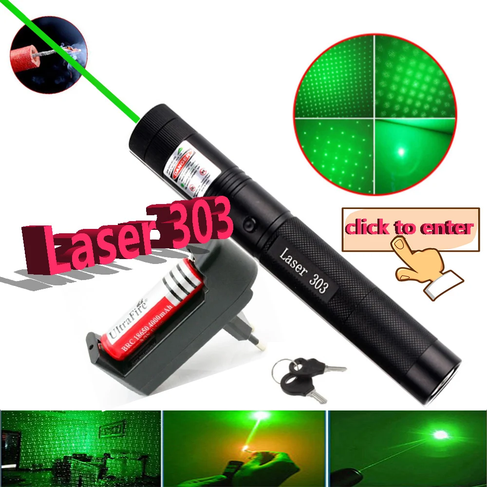 Мощность Фул зеленая лазерная указка 303 лазерный прицел для охоты 532 nm Высокая