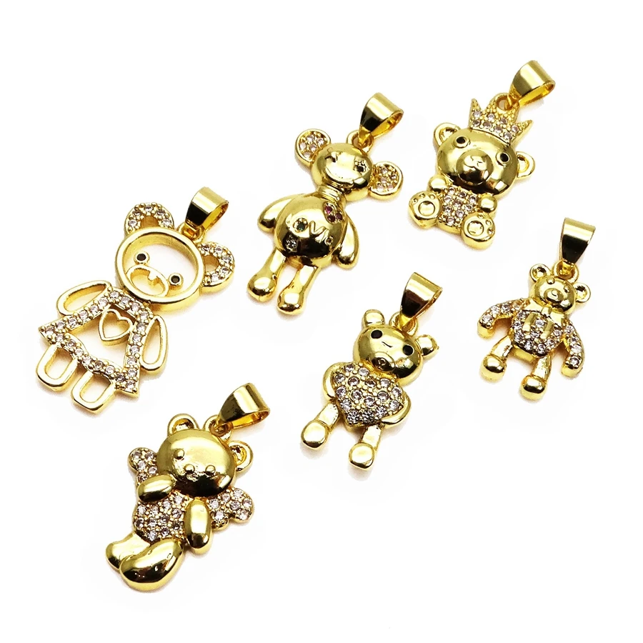 Микро-медведь мишка плюшевый Винни-Пух подвеска ожерелье цепочка сделай сам