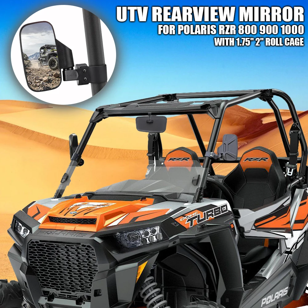 

Противоударное боковое зеркало заднего вида для мотоцикла UTV, с клеткой 2 дюйма для Polaris RZR 1,75 800 900 Yamaha