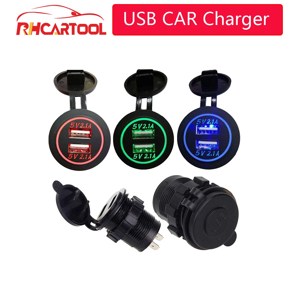 A+++ качество 12-24 в USB зарядное устройство для мотоцикла Авто ATV Лодка светодиодный светильник для автомобиля 4.2A двойной USB разъем зарядное устройство розетка адаптер питания