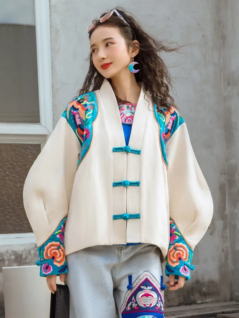 Женский костюм Тан в традиционном китайском стиле свободный пиджак Восточном