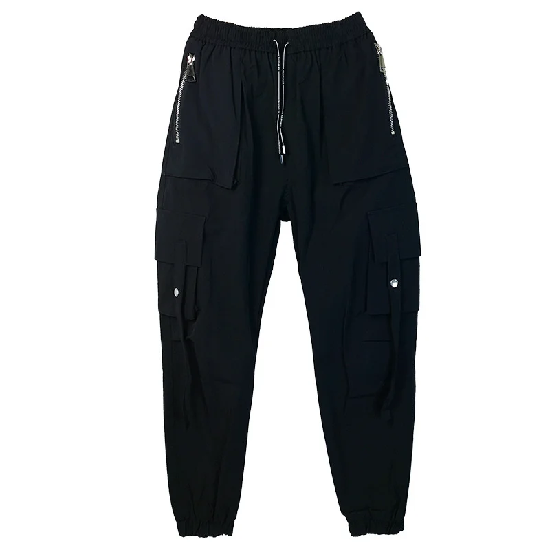 

Max LuLu European Fashion New Autumn 2021 Women Black Punk Cargo Pants Ladies Zippers Loose Trousers Female Buttons Pantalons