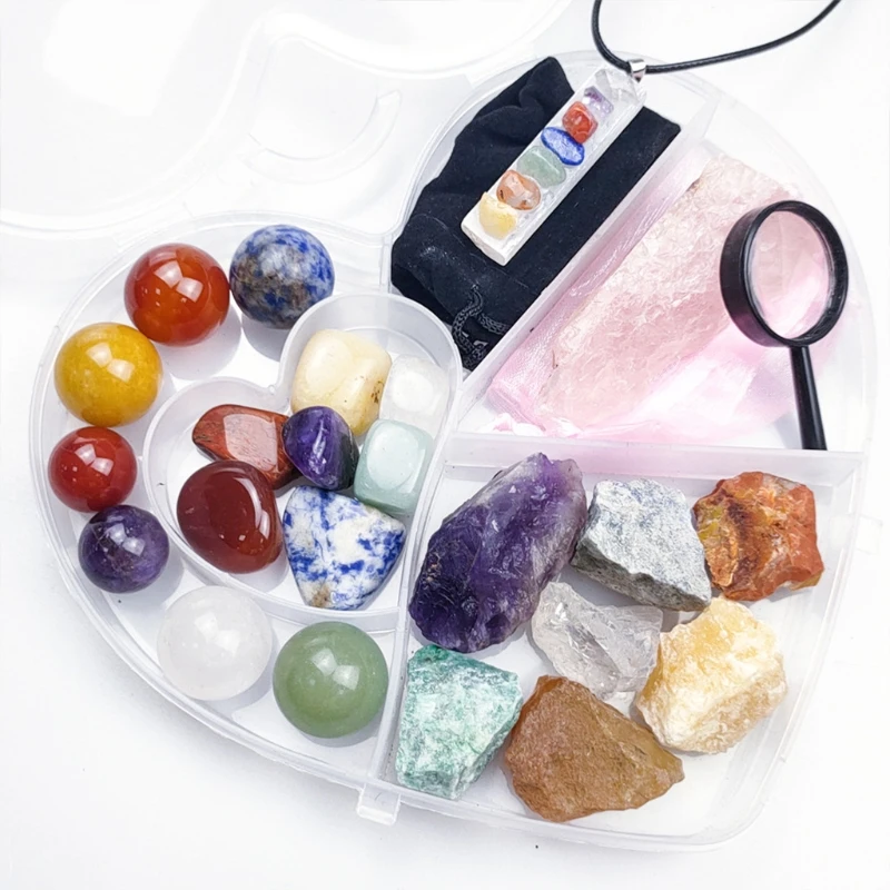

2021 Chakra Stone Healing Energy Stones Small Ornament Set Tumbled Polished Chakras for Balancing Therapy Meditation Home Crafts