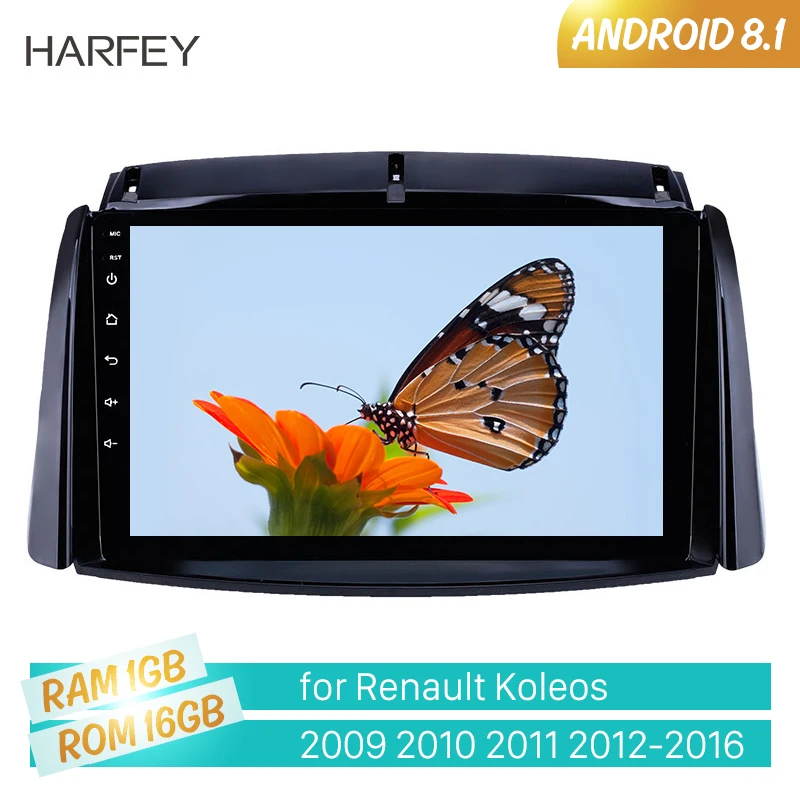 Автомобильный радиоприемник Harfey 2din Android 8 1 9 &quot для Renault Koleos 2009 2010 2016 GPS радио USB AUX