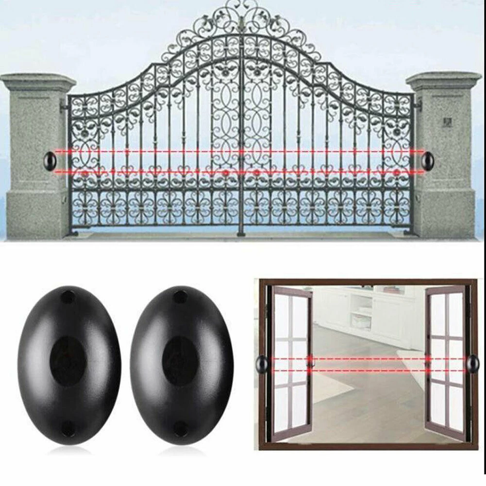 

Plastic Black Beam Infrared Detector Window Barrier Sensor Home Security Durable Single Door Waterproof Active Alarm